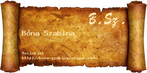 Bóna Szabina névjegykártya