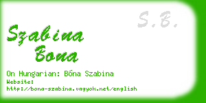 szabina bona business card