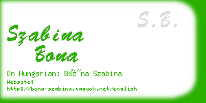 szabina bona business card